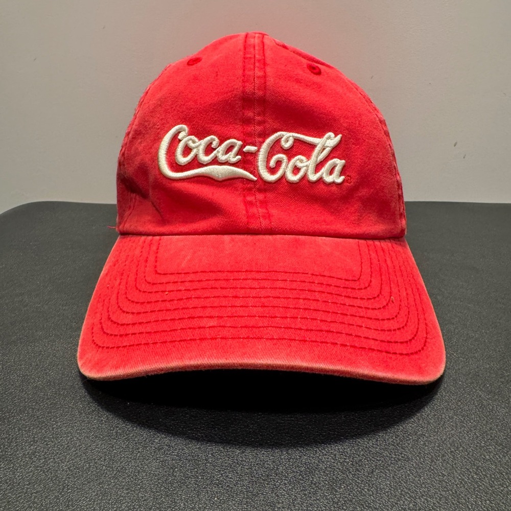 CocaCola Hat Cap OS Red Cotton Embroidered Logo Retro Casual Dad Streetwear VTG